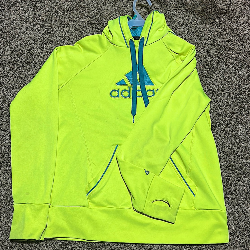 Neon yellow Adidas hoodie